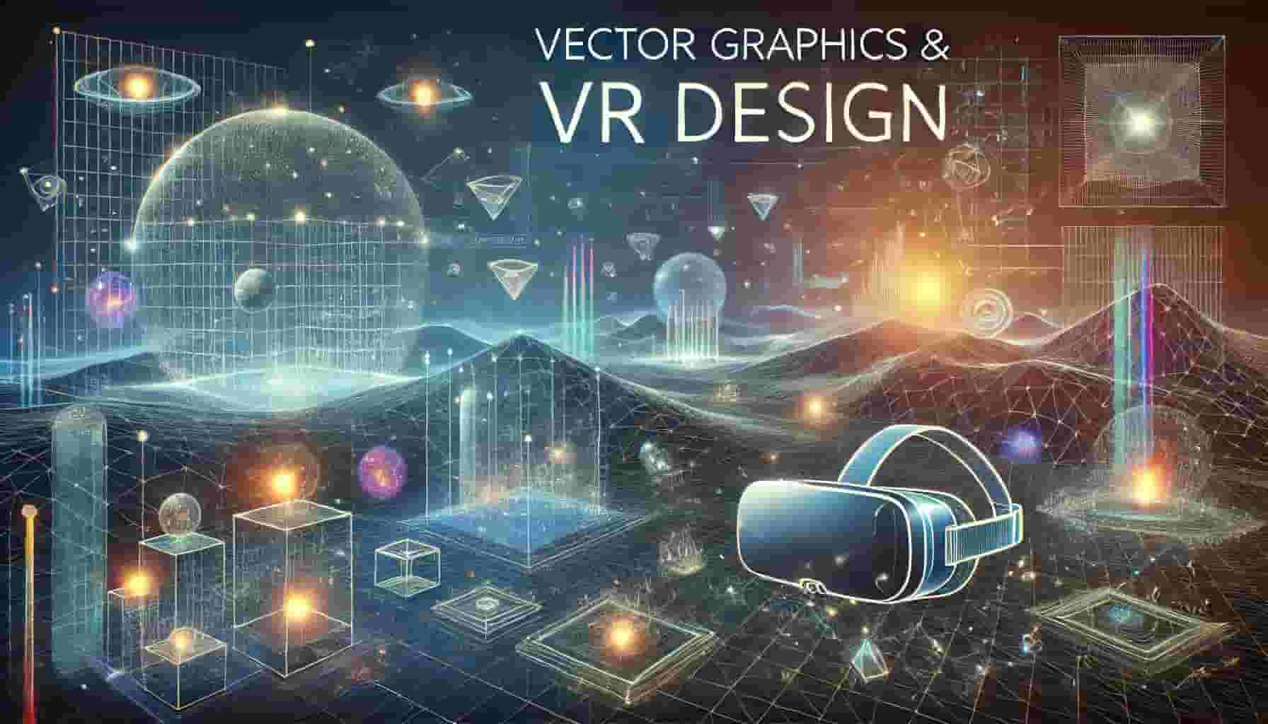 vector illustration virtual reality background future images wireframe