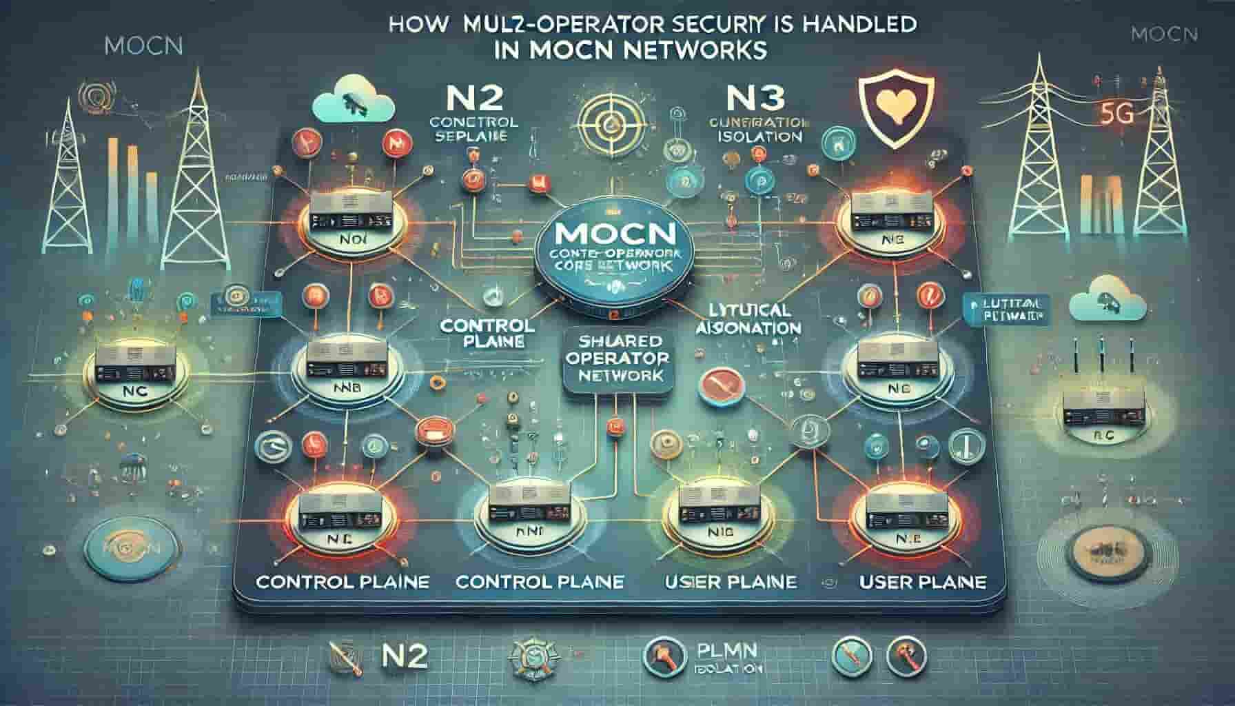 how N2 and N3 security is handled in MOCN networks